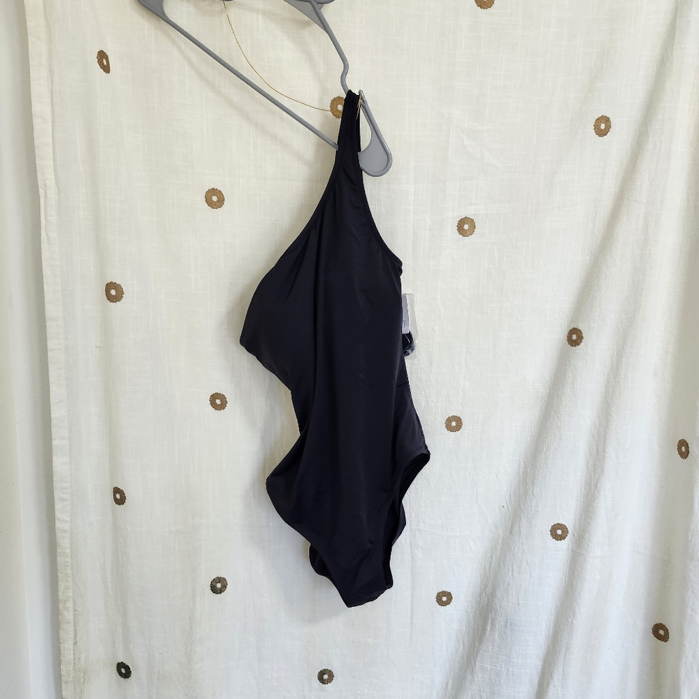 GAP Black One-Shoulder Swim One Piece